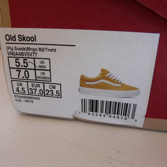 Share Vans Old Skool Warp Shoes Size Mens 5.5 Womens 7 Mustard Low Top Lace Up - - Picture 2 of 11